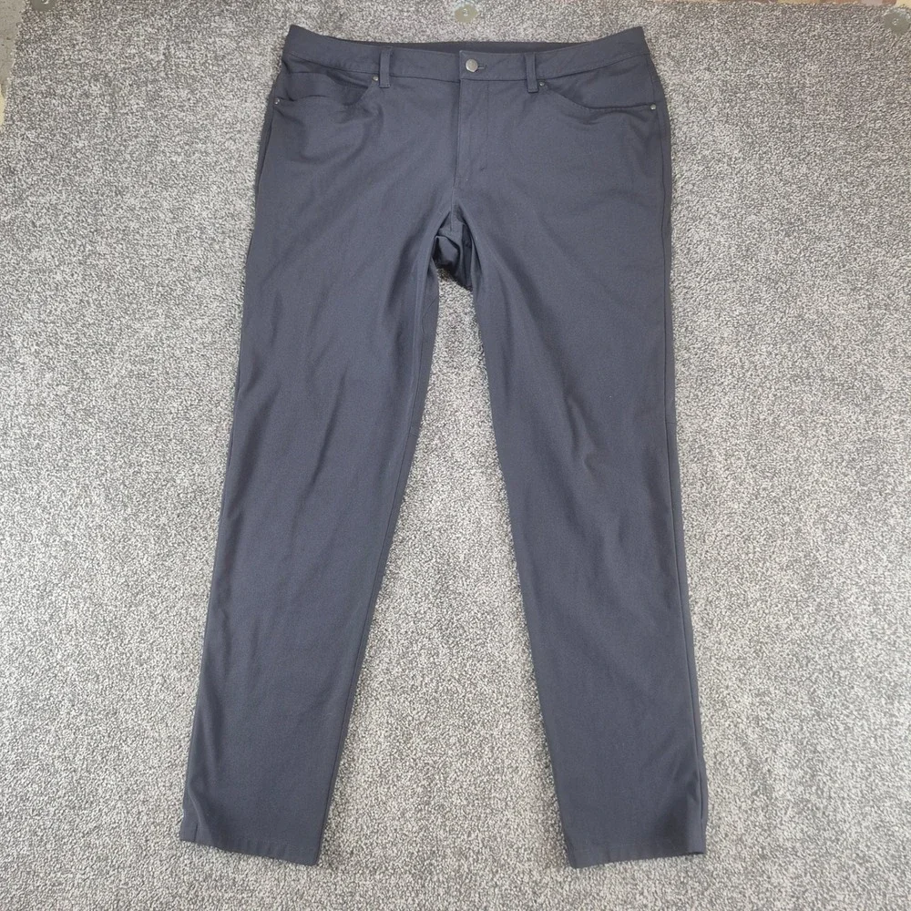 Lululemon ABC Pant Mens 36 Black Slim Fit Performance Five‎ Pocket Trousers